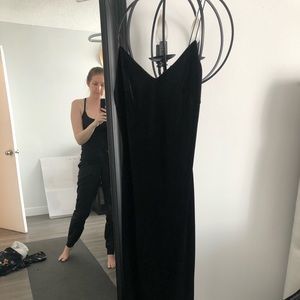 Little black dress velvet knee length